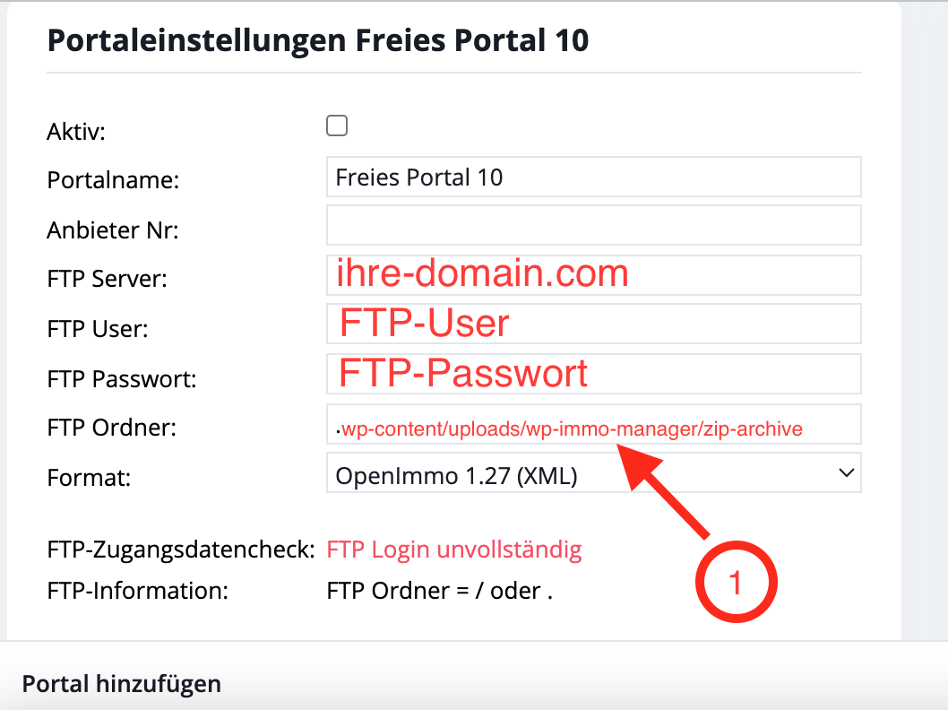 Onoffice portal eingabe